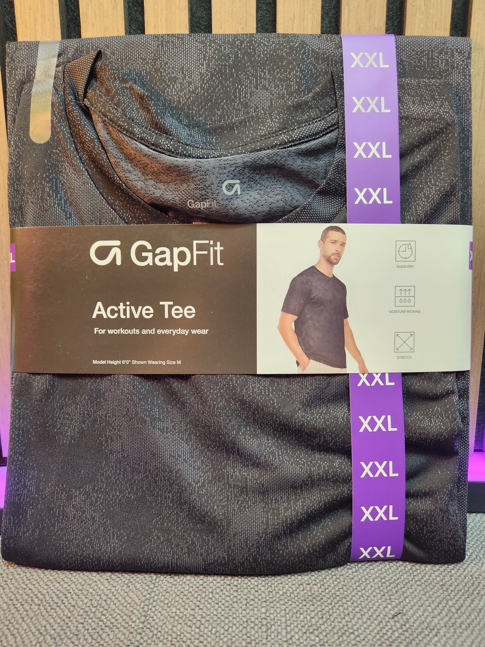 GAP GapFit Active Tee - Black Heather